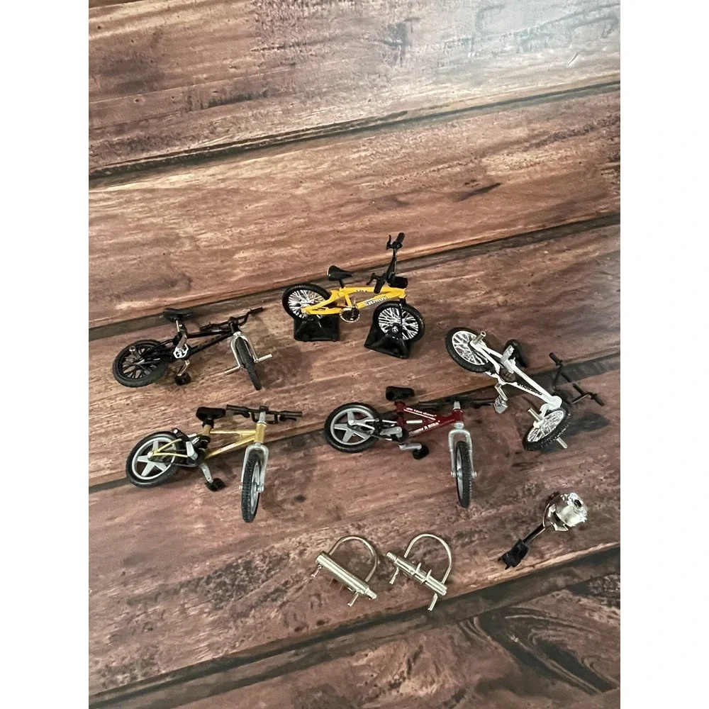 Five Vintage BMX Flick Trix Bike Lot Mix With One Bike Stand And 3 Metal Piece